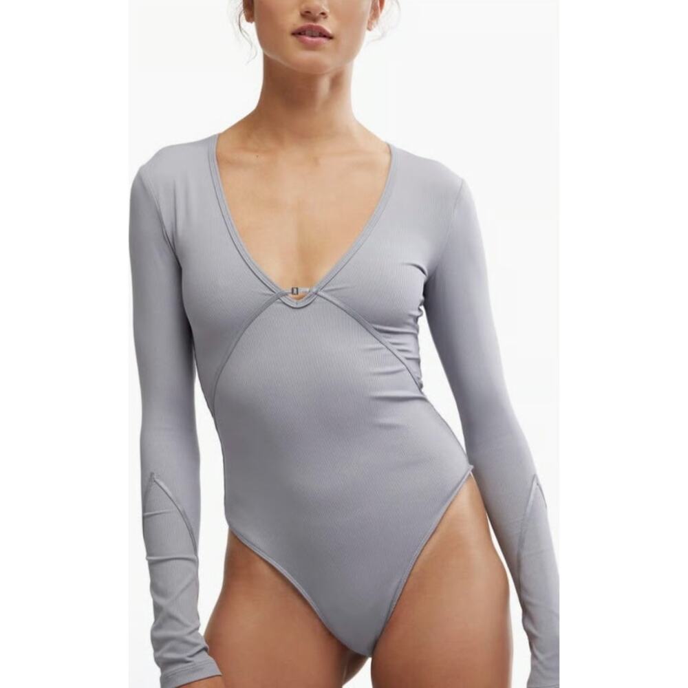 Free People‎ Victoria Bodysuit Gray Size L NWOT - Picture 6 of 7